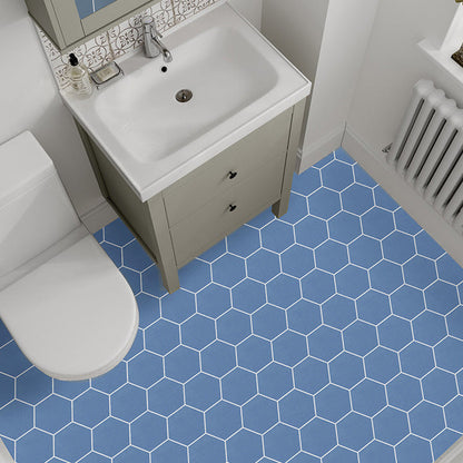 Rynx | Modern PVC flooring Peel and Stick porcelain tile look vinyl plank flooring Blue