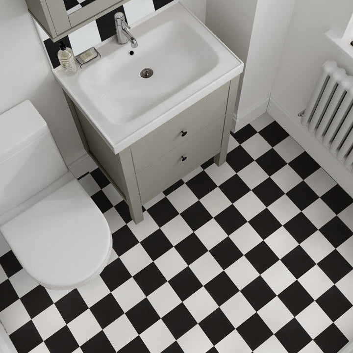 Rynx | Modern PVC flooring Peel and Stick porcelain tile look vinyl plank flooring Black White