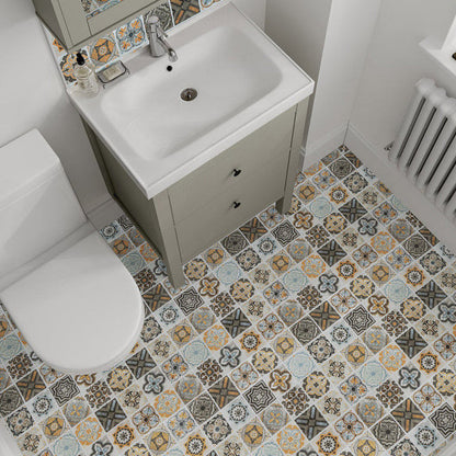 Rynx | Modern PVC flooring Peel and Stick porcelain tile look vinyl plank flooring Brown