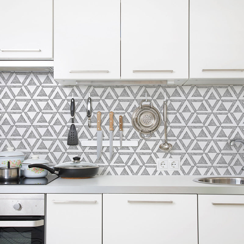 Rynx | PVC Peel & Stick Tile Kitchen waterproof splash guard Peel and Stick Wall Tile Set of 18