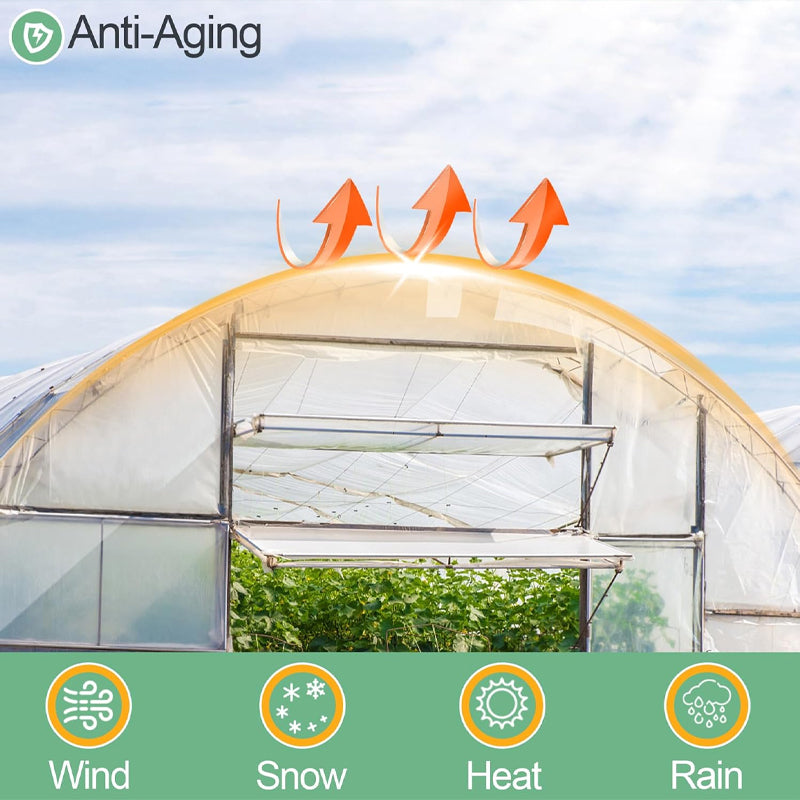 Rynx | 16 x 26 ft Clear Greenhouse Plastic Sheeting Toughness Plastic Cover 6 Mil Polyethylene Film