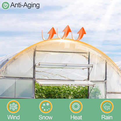 Rynx | 16 x 26 ft Clear Greenhouse Plastic Sheeting Toughness Plastic Cover 6 Mil Polyethylene Film
