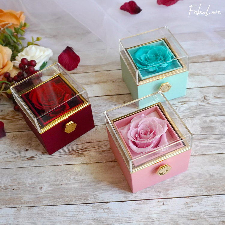 RYNX | [Ideal Gift] Eternal Rose Box - With Engraved Necklace & Artificial Rose
