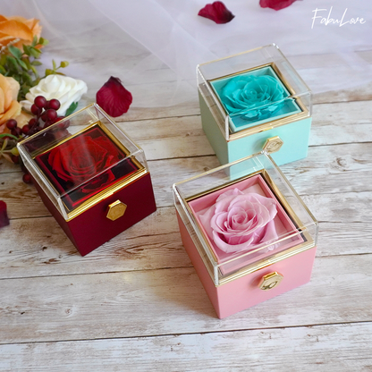 RYNX | [Ideal Gift] Eternal Rose Box - With Engraved Necklace & Artificial Rose