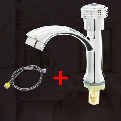 Rynx | Modern Bathroom Faucet Chrome Knob Handle with Water Hose Basin Faucet