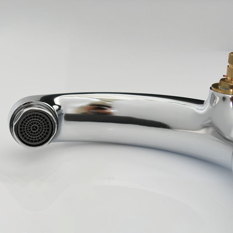Rynx | Modern Bathroom Faucet Chrome Knob Handle with Water Hose Basin Faucet
