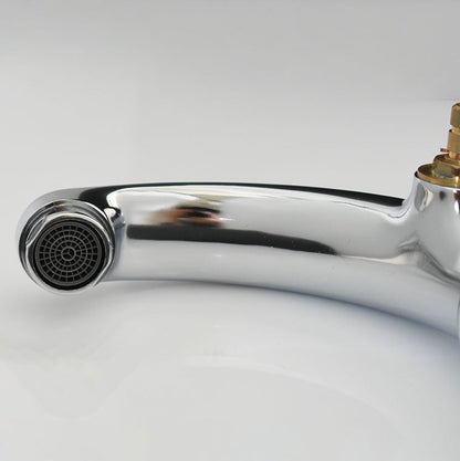 Rynx | Modern Bathroom Faucet Chrome Knob Handle with Water Hose Basin Faucet