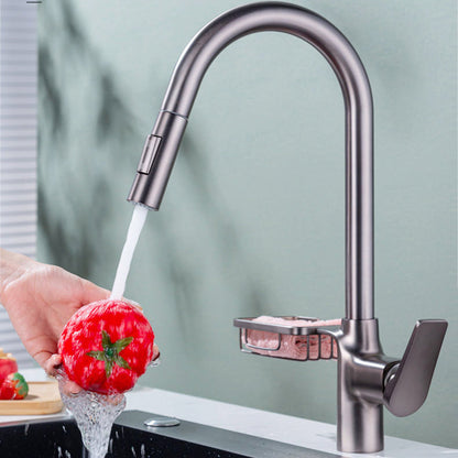 Rynx | Goose Neck Kitchen Sink Faucet Three-Way Flow with Pull-Down Spray Head