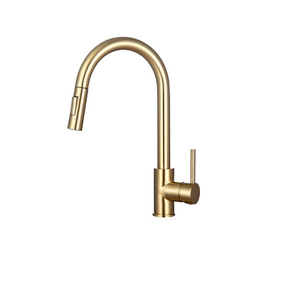 Rynx | Goose Neck Kitchen Sink Faucet Three-Way Flow with Pull-Down Spray Head