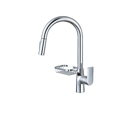 Rynx | Goose Neck Kitchen Sink Faucet Three-Way Flow with Pull-Down Spray Head