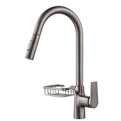 Rynx | Goose Neck Kitchen Sink Faucet Three-Way Flow with Pull-Down Spray Head