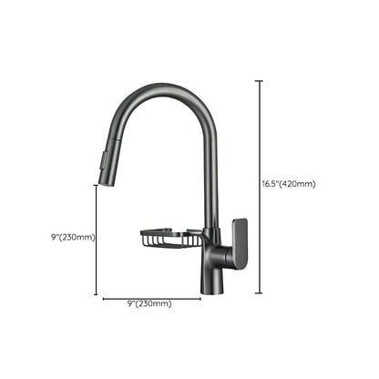Rynx | Goose Neck Kitchen Sink Faucet Three-Way Flow with Pull-Down Spray Head