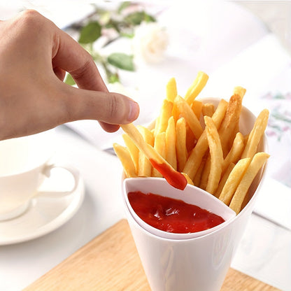 Rynx | 2 in 1 French Fries and Ketchup Holder - Restaurant Organizer to Keep Fries and Sauce Neatly Arranged