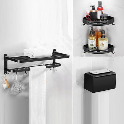 Rynx | Matte black bathroom accessory set Modern bathroom accessory hardware set