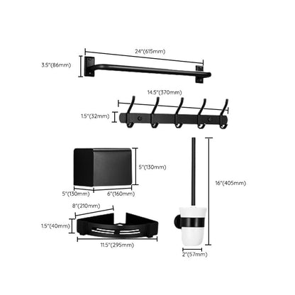 Rynx | Matt Black Bathroom Accessory Set Modern Bathroom Accessory as Individual Piece or as Set