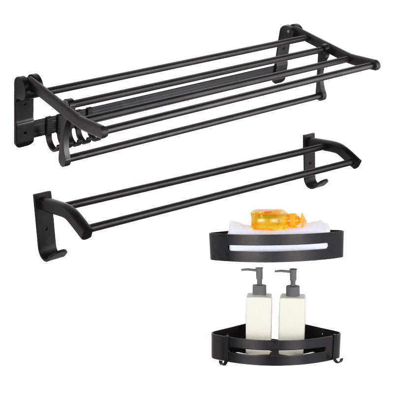 Rynx | Modern Matt Black Bathroom Shelf Paper Holder Bathroom Accessory Set