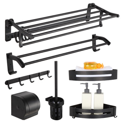 Rynx | Modern Matt Black Bathroom Shelf Paper Holder Bathroom Accessory Set