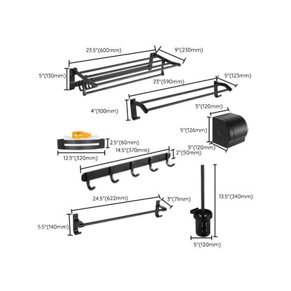 Rynx | Modern Matt Black Bathroom Shelf Paper Holder Bathroom Accessory Set
