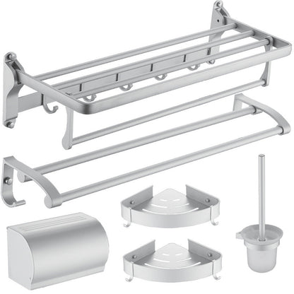 Rynx | 6-piece contemporary bathroom accessory set bathroom shelf/towel bar paper holder included