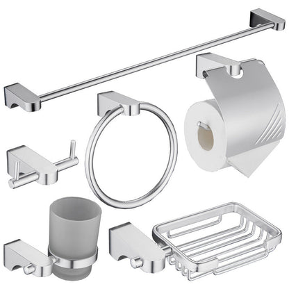 Rynx | 6-piece Chrome Bathroom Accessory as Individual Piece or as Set with Towel Ring Bar