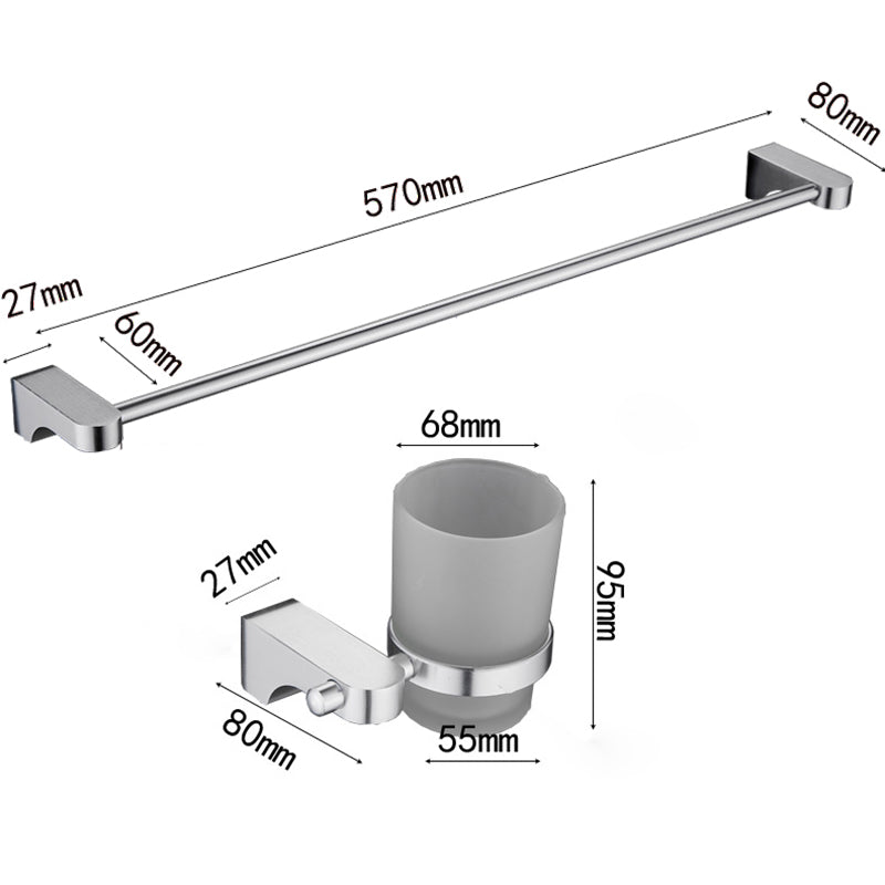 Rynx | 6-piece Chrome Bathroom Accessory as Individual Piece or as Set with Towel Ring Bar