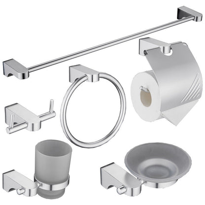Rynx | 6-piece Chrome Bathroom Accessory as Individual Piece or as Set with Towel Ring Bar