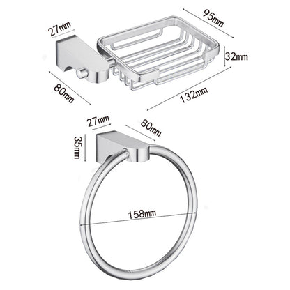 Rynx | 6-piece Chrome Bathroom Accessory as Individual Piece or as Set with Towel Ring Bar