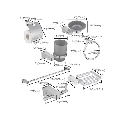 Rynx | 6-piece Chrome Bathroom Accessory as Individual Piece or as Set with Towel Ring Bar