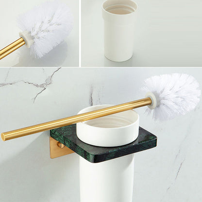 Rynx | Golden Bath Hardware Set Brass & Marble Bathroom Accessories Set
