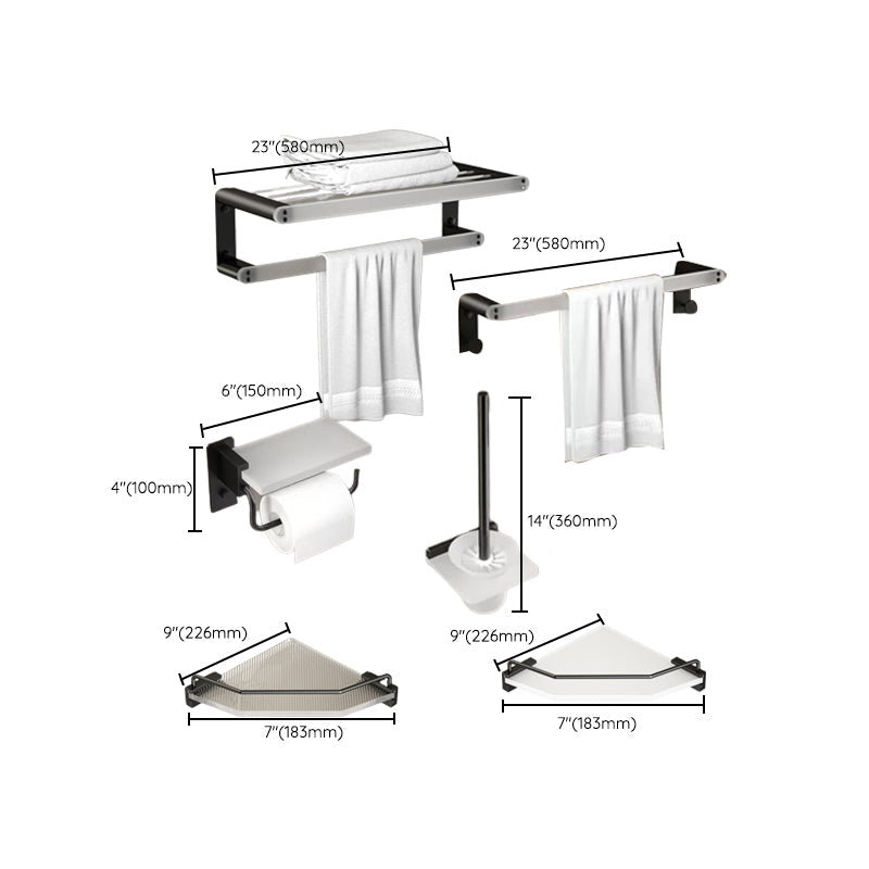 Rynx | Modern Bathroom Accessory Set Bathroom Shelf Towel Holder Black Bathroom Accessory Set