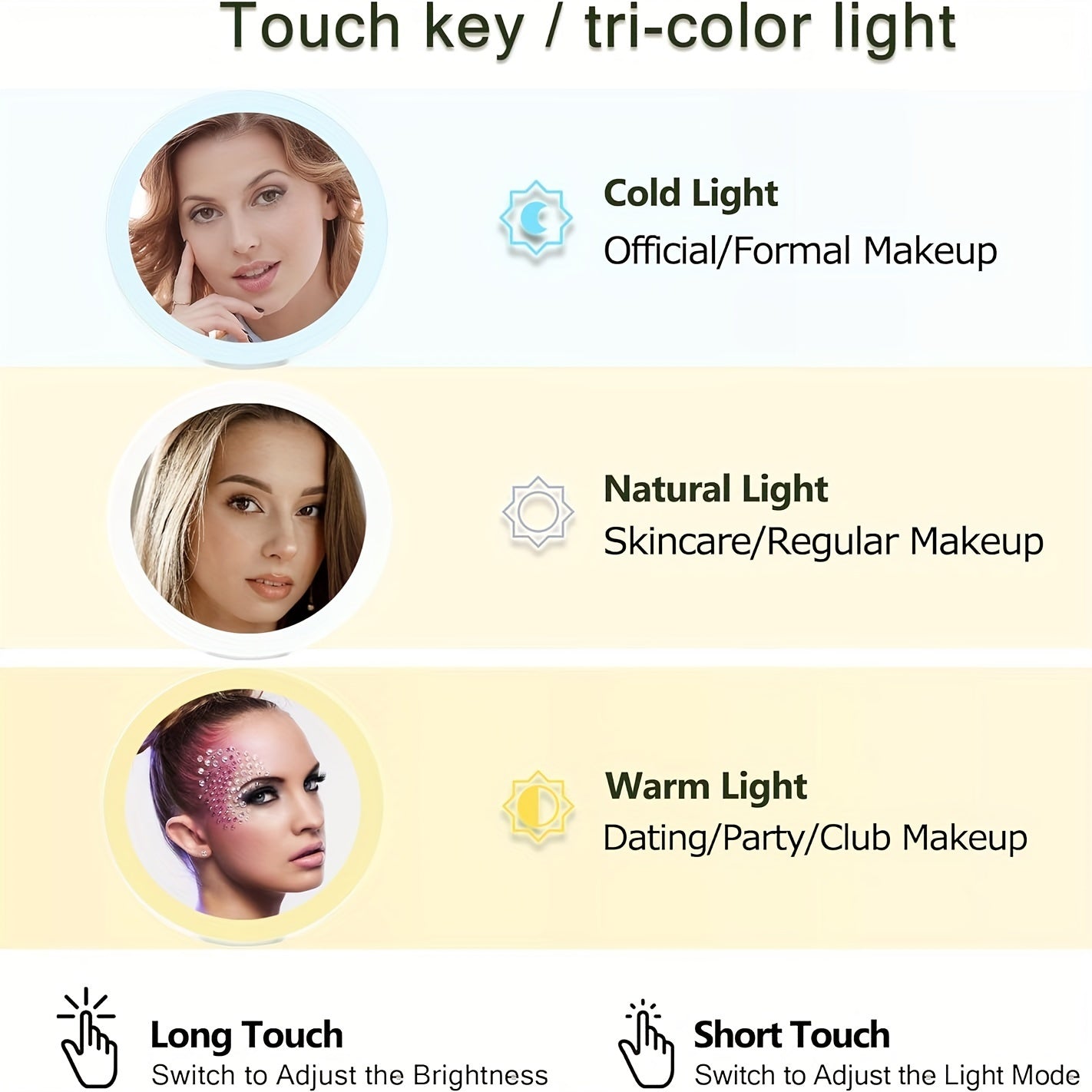 Rynx | 20X/1X Double-Sided Illuminated Tabletop Magnifying Mirror - Adjustable Folding Handle, Cosmetic Mirror for Makeup, Travel, Tweezing, Blackhead Removal - Compact, Portable, Energy-Efficient