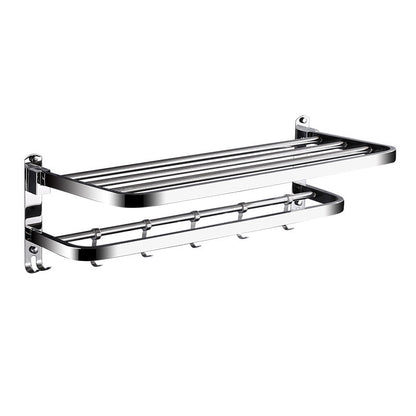 Rynx | Classic Polished Chrome Bathroom Accessory Set Towel Holder/Paper Holder/Robe Hooks Included