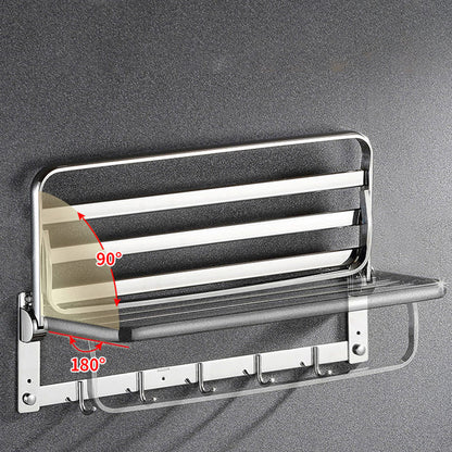 Rynx | Classic Polished Chrome Bathroom Accessory Set Towel Holder/Paper Holder/Robe Hooks Included