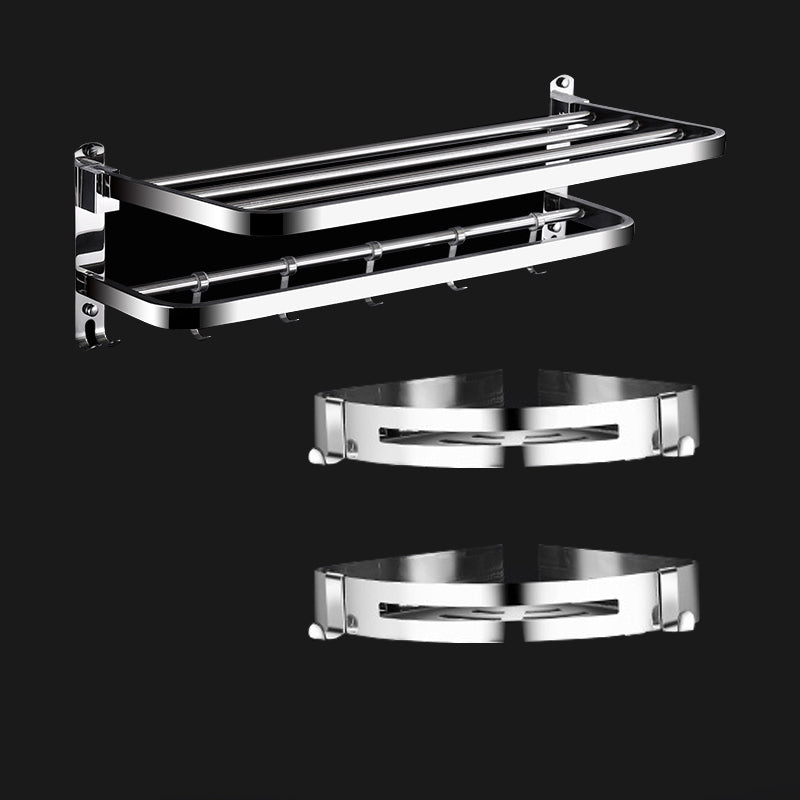 Rynx | Classic Polished Chrome Bathroom Accessory Set Towel Holder/Paper Holder/Robe Hooks Included