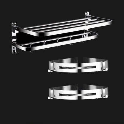 Rynx | Classic Polished Chrome Bathroom Accessory Set Towel Holder/Paper Holder/Robe Hooks Included