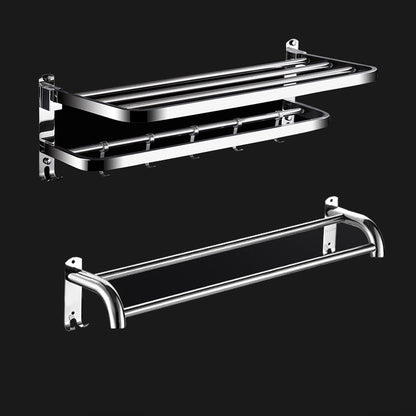 Rynx | Classic Polished Chrome Bathroom Accessory Set Towel Holder/Paper Holder/Robe Hooks Included