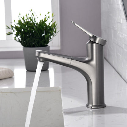 Rynx | Round Modern Sink Faucet with Pull-Out Single-Hole Basin Faucet