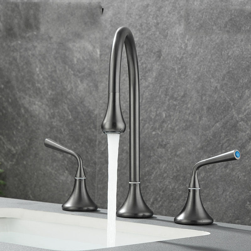 Rynx | Double Handle Tub Spout Deck Mounted High Arc Brass Modern Roman Tub Spout