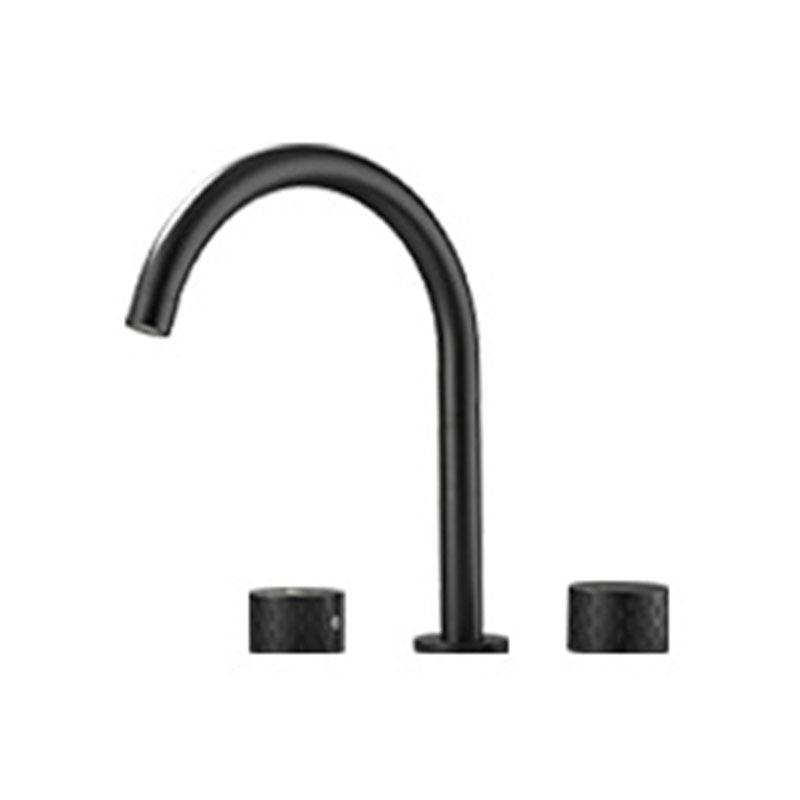 Rynx | Double Handle Tub Filler Deck Mounted High Arc Brass Modern Roman Tub Filler
