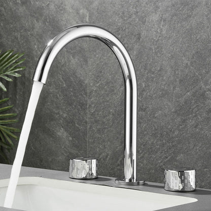 Rynx | Double Handle Tub Filler Deck Mounted High Arc Brass Modern Roman Tub Filler