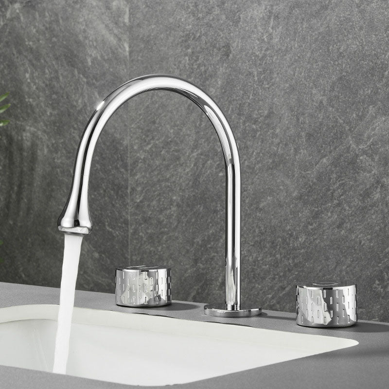 Rynx | Double Handle Tub Spout Deck Mounted High Arc Brass Modern Roman Tub Spout