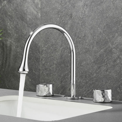 Rynx | Double Handle Tub Filler Deck Mounted High Arc Brass Modern Roman Tub Filler