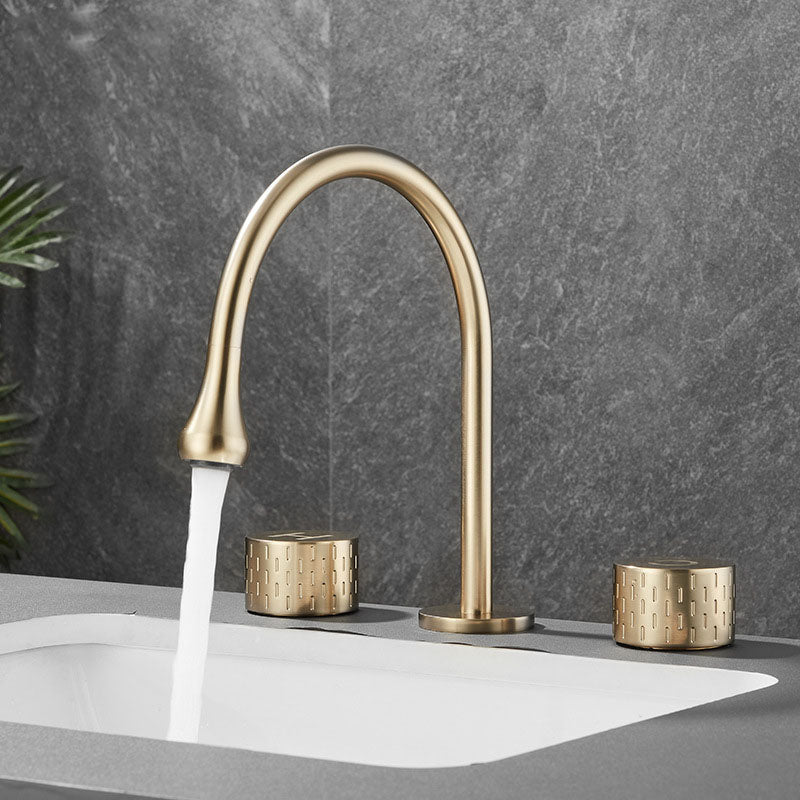 Rynx | Double Handle Tub Spout Deck Mounted High Arc Brass Modern Roman Tub Spout