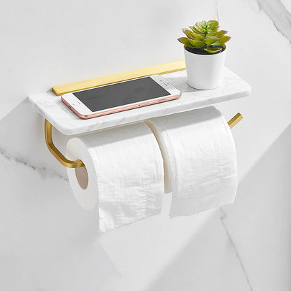 Rynx | 7-piece bathroom accessory set marble and metal bathroom hardware
