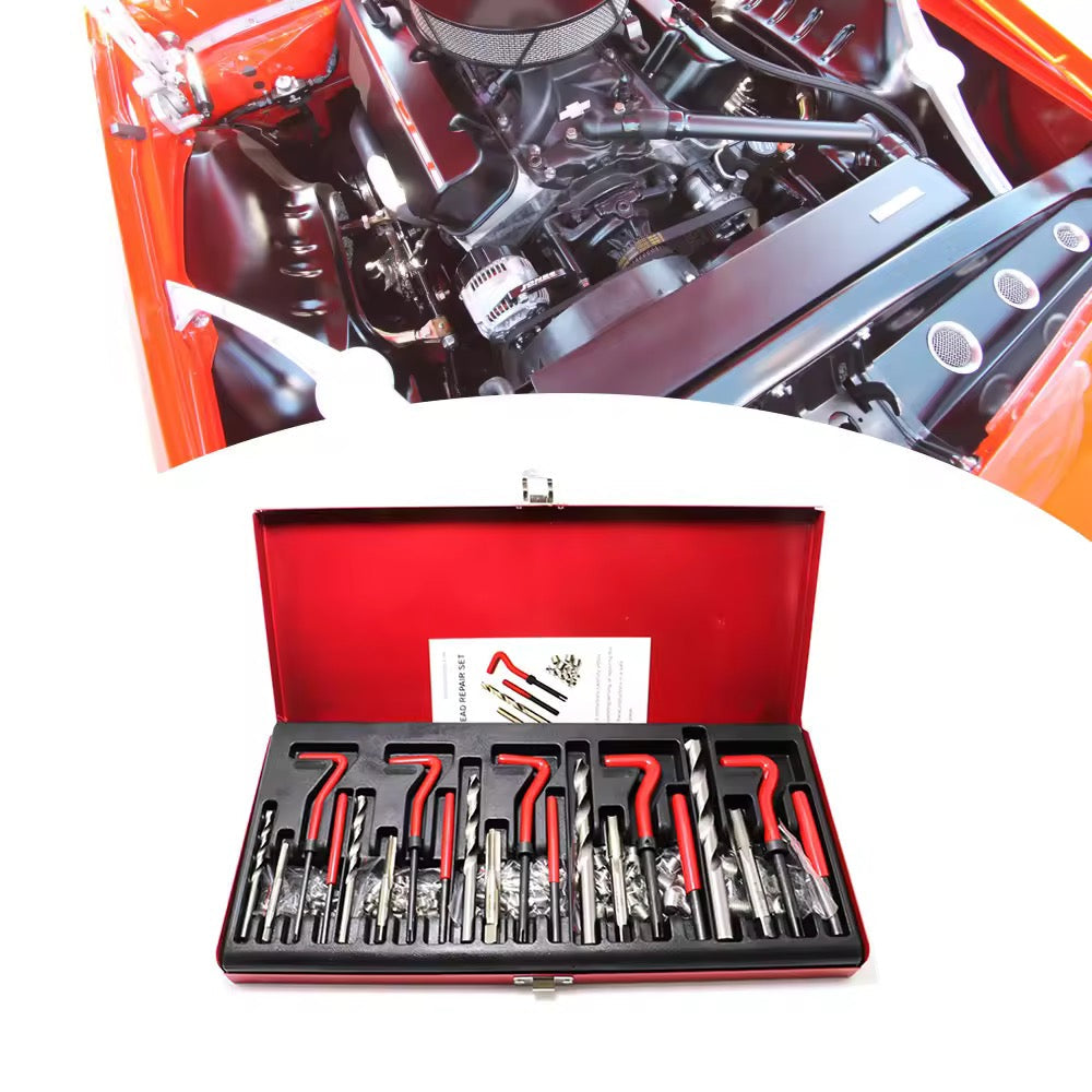 Rynx | Helicoil Thread Repair Kit M5 M6 Metric8 Metric10 M12 Thread Tool Spiral Drill - 131 Pieces