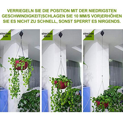 Rynx | Retractable Hook, Plant Pulley for Garden Pots and Bird Feeders
