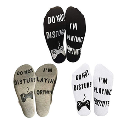 RYNX | Do Not Disturb I'm Playing Fortnite Funny Cotton Socks, 1 Pair