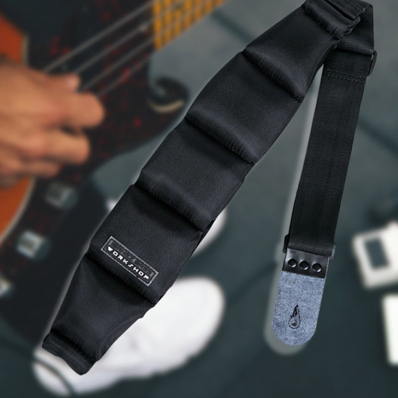 Rynx | Elastic Wide Black Guitar Strap