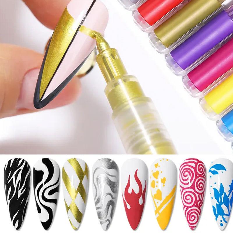 Rynx | 12-color ultrathin curved nail pen