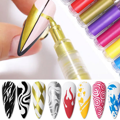 Rynx | 12-color ultrathin curved nail pen